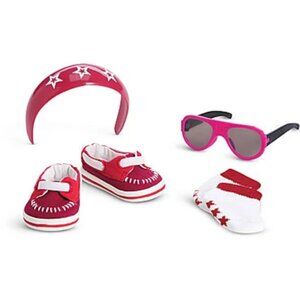 American Girl Summer Accents Shoes Socks Glasses Headband Retired Set 2010